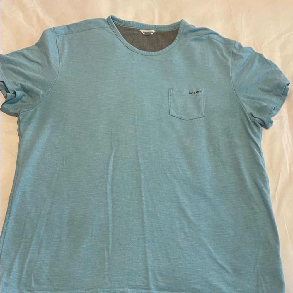 Calvin Klein Men's Light Blue Short Sleeve Tee